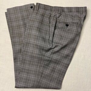 TREND Maxman 100% wool super 140s Gray Plaid Trousers